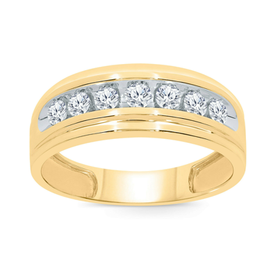 Pre-owned Wholesale Diamonds 10k Yellow Gold .52 Carat Mens Real Diamond Engagement Wedding Pinky Ring Band In White