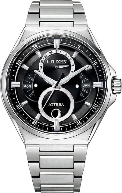 Pre-owned Citizen Brand-new  Attesa Triple Calendar Bu0060-68e Titanium Solar Men's Watch