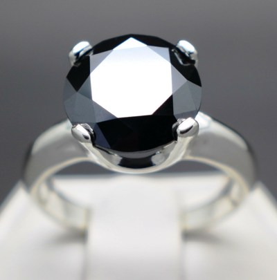 Pre-owned Black Diamond 2.75cts 9.15mm Real  Treated Ring & $1575 Appraised Retail Value In Fancy Black