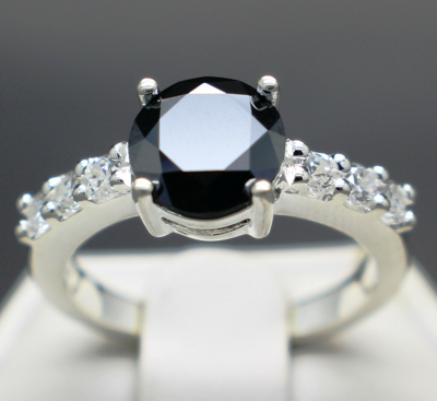 Pre-owned Black Diamond 1.60 To 2.30cts Real  Enhance Engagement Ring Aaa Grade $1200 Value In Fancy Color