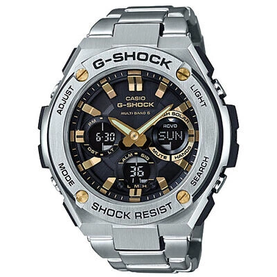 Pre-owned Casio G-shock G-steel Gst-w110d-1a9jf Black Solar Radio Men's Watch In Box