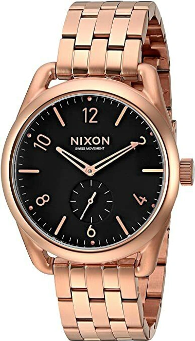 Pre-owned Nixon Men's A9501932 C39 Ss Analog Display Swiss Quartz Rose Gold Watch