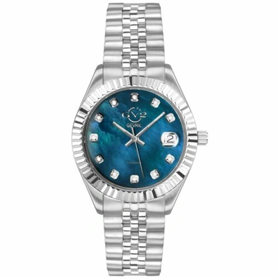 Pre-owned Gv2 By Gevril Women's 12409 Naples Blue Mop Dial Swiss Quartz Diamond Watch