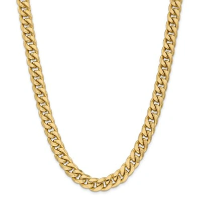 Pre-owned Accessories & Jewelry 14k Yellow Gold 11mm Semi Solid Miami Cuban Chain W/ Lobster Clasp 22" - 30"