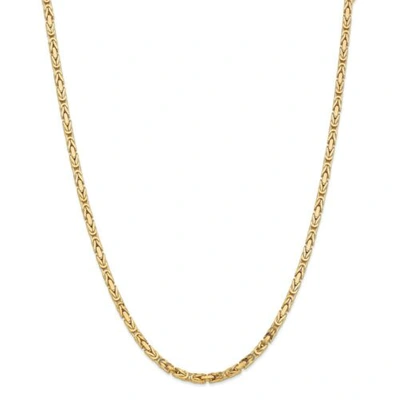 Pre-owned Accessories & Jewelry 14k Yellow Gold 3.25mm Solid Plain Byzantine Chain W/ Lobster Clasp 16" - 30"