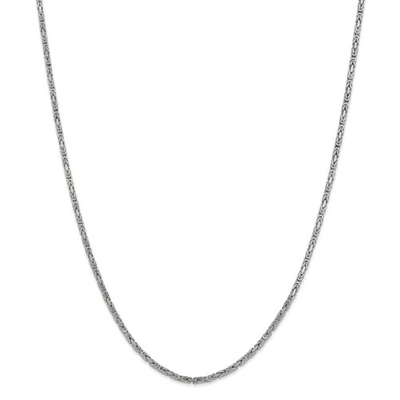 Pre-owned Accessories & Jewelry 14k White Gold 2mm Solid Polished Byzantine Chain W/ Lobster Clasp 16" - 24"