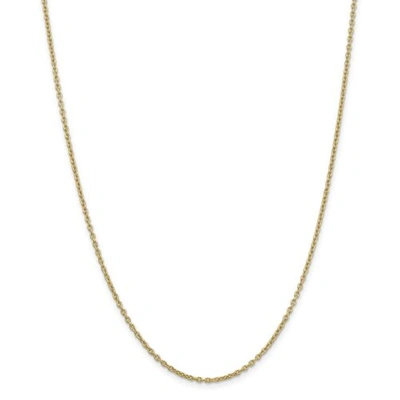 Pre-owned Accessories & Jewelry 14k Yellow Gold 2mm Polished Solid Cable Link Chain W/ Lobster Clasp 16" - 30"