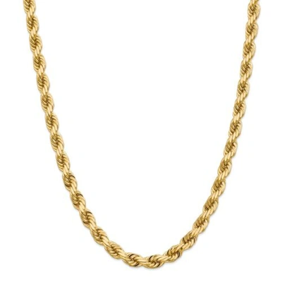 Pre-owned Accessories & Jewelry 14k Yellow Gold 8mm Solid Diamond Cut Rope Chain W/ Lobster Clasp 20" - 24"
