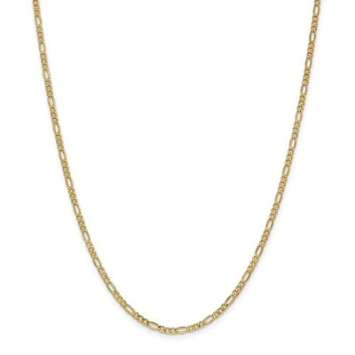 Pre-owned Accessories & Jewelry 14k Yellow Gold 2.5mm Semi Solid Figaro Chain W/ Lobster Clasp 16" - 28"