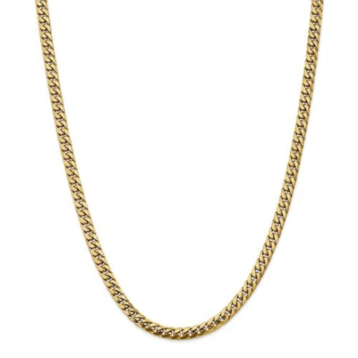 Pre-owned Accessories & Jewelry 14k Yellow Gold 5mm Solid Plain Miami Cuban Chain W/ Lobster Clasp 18" - 28"