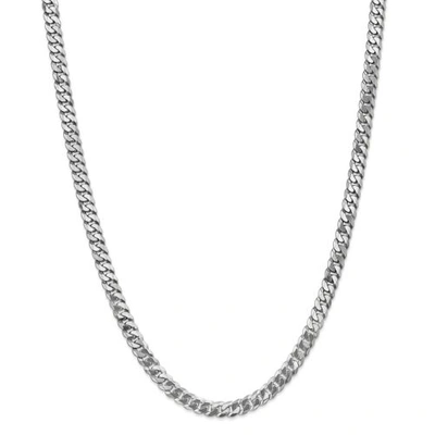 Pre-owned Accessories & Jewelry 14k White Gold 6.25mm Solid Flat Beveled Curb Chain W/ Lobster Clasp 18" - 24"