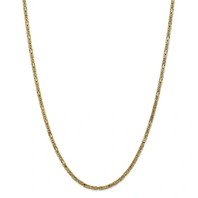 Pre-owned Accessories & Jewelry 14k Yellow Gold 2.5mm Solid Plain Byzantine Chain W/ Lobster Clasp 16" - 30"