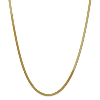 Pre-owned Accessories & Jewelry 14k Yellow Gold 3mm Solid Silky Herringbone Chain W/ Lobster Clasp 16" - 30"