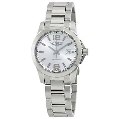 Pre-owned Longines Conquest Silver Dial Ladies 29.50 Mm Watch L33764766