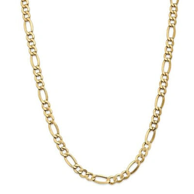 Pre-owned Accessories & Jewelry 14k Yellow Gold 7.3mm Semi Solid Plain Figaro Chain W/ Lobster Clasp 18" - 26"