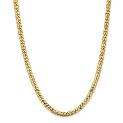 Pre-owned Accessories & Jewelry 14k Yellow Gold 5.5mm Solid Plain Miami Cuban Chain W/ Lobster Clasp 18" - 28"