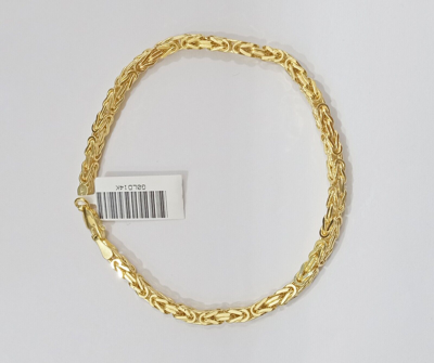 Pre-owned Goldbar Jeweler Real 14k Yellow Gold 3mm Byzantine Bracelet 8" Inch 14kt