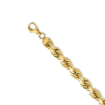 Pre-owned The Black Bow Men's 14k Yellow Gold 12mm D/c Solid Rope Chain Necklace