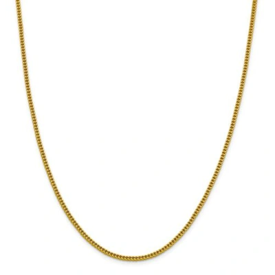 Pre-owned Accessories & Jewelry 14k Yellow Gold 2.2mm Semi Solid Plain Franco Chain W/ Lobster Clasp 18" - 24"