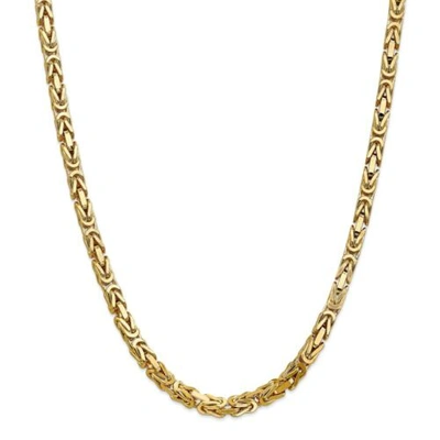 Pre-owned Accessories & Jewelry 14k Yellow Gold 5.25mm Solid Plain Byzantine Chain W/ Lobster Clasp 20" - 24"