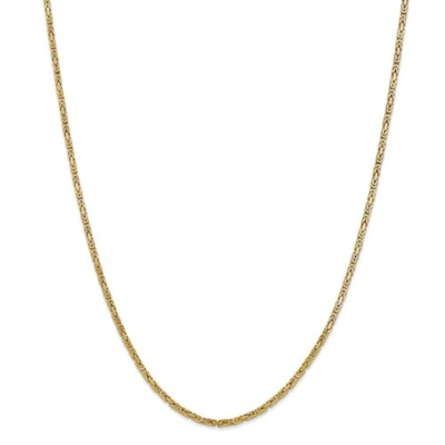 Pre-owned Accessories & Jewelry 14k Yellow Gold 2mm Solid Plain Byzantine Chain W/ Lobster Clasp 16" - 30"