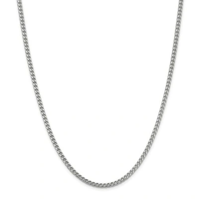 Pre-owned Accessories & Jewelry 14k White Gold 3mm Solid Plain Franco Chain W/ Lobster Clasp 18" - 24"