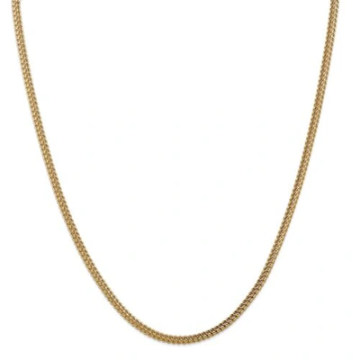 Pre-owned Accessories & Jewelry 14k Yellow Gold 3mm Semi Solid Plain Franco Chain W/ Lobster Clasp 18" - 24"