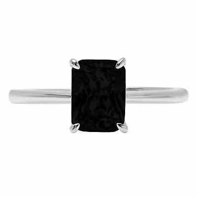 Pre-owned Pucci 2.5 Ct Radiant Cut Natural Onyx Wedding Bridal Promise Ring Solid 14k White Gold In D