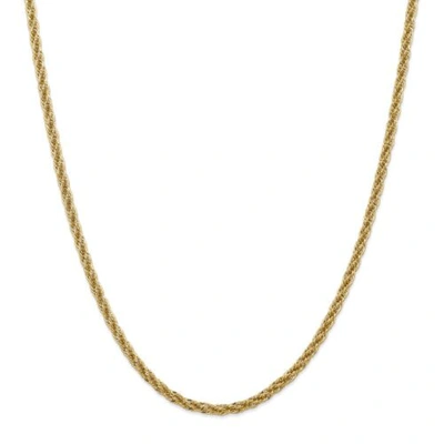Pre-owned Accessories & Jewelry 14k Yellow Gold 3.3mm Semi Solid Diamond Cut Rope Chain Lobster Clasp 16" - 24"