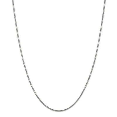 Pre-owned Accessories & Jewelry 14k White Gold 1.5mm Solid Plain Box Link Chain W/ Lobster Clasp 16" - 30"