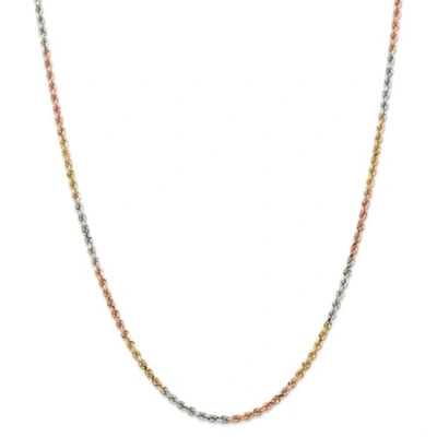 Pre-owned Accessories & Jewelry 14k Tri Color Gold 2.9mm Solid Diamond Cut Rope Chain W/ Lobster Clasp 16" - 24"