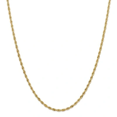 Pre-owned Accessories & Jewelry 14k Yellow 3mm Semi Solid Plain Rope Chain W/ Lobster Clasp 16" - 28"