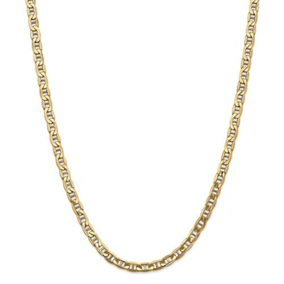 Pre-owned Accessories & Jewelry 14k Yellow Gold 5.5mm Semi Solid Anchor Chain W/ Lobster Clasp 18" - 24"