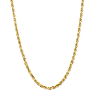 Pre-owned Accessories & Jewelry 14k Yellow Gold 5mm Diamond Cut Quadruple Rope Chain W/ Lobster Clasp 20" - 30"