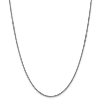 Pre-owned Accessories & Jewelry 14k White Gold 2mm Semi Solid 3 Wire Wheat Chain W/ Lobster Clasp 16" - 24"