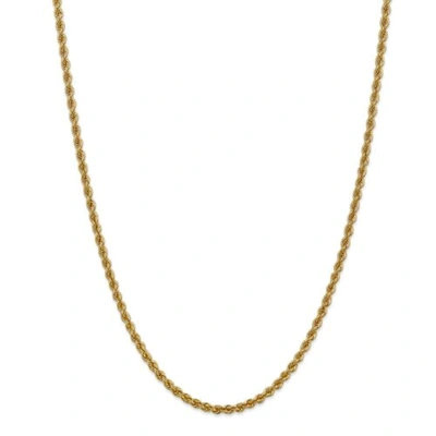 Pre-owned Accessories & Jewelry 14k Yellow Gold 3mm Solid Plain Rope Chain W/ Lobster Clasp 16" - 30"