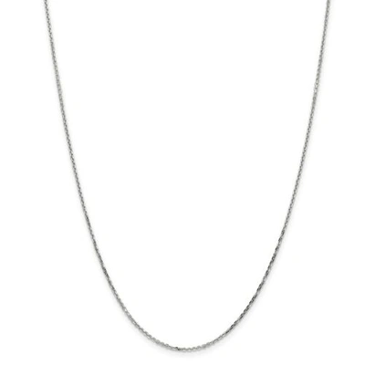 Pre-owned Accessories & Jewelry 14k White Gold 1.40mm Solid Diamond Cut Cable Chain W/ Lobster Clasp 16" - 30"