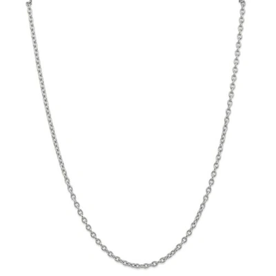 Pre-owned Accessories & Jewelry 14k White Gold 3.2mm Polished Solid Cable Link Chain W/ Lobster Clasp 16" - 30"
