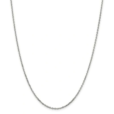 Pre-owned Accessories & Jewelry 14k White Gold 1.80mm Solid Diamond Cut Cable Chain W/ Lobster Clasp 16" - 30"