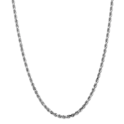 Pre-owned Accessories & Jewelry 14k White Gold 3mm Diamond Cut Quadruple Rope Chain W/ Lobster Clasp 20" - 30"