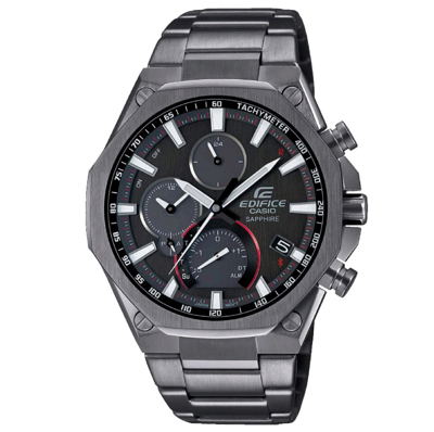 Pre-owned Casio Edifice Eqb1100dc-1a Smartphone Link Solar Power Slim Chrono Men's Watch
