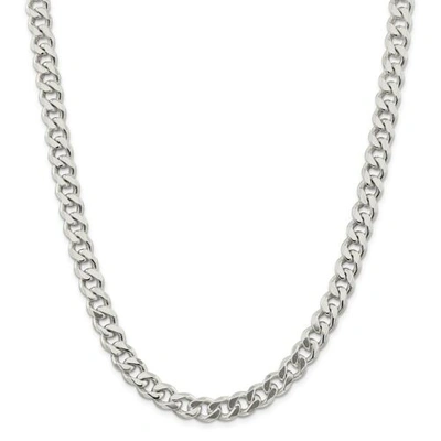 Pre-owned Accessories & Jewelry Sterling Silver Solid Plain 9mm Curb Link Chain W/ Lobster Clasp 18" - 30"