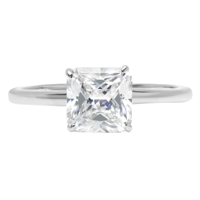 Pre-owned Pucci 1.0ct Asscher Cut Solitaire Promise Engagement Wedding Ring Solid 14k White Gold In White/colorless