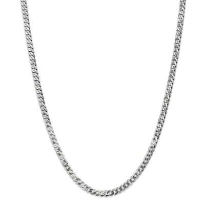 Pre-owned Accessories & Jewelry 14k White Gold 4.75mm Solid Flat Beveled Curb Chain W/ Lobster Clasp 18" - 24"
