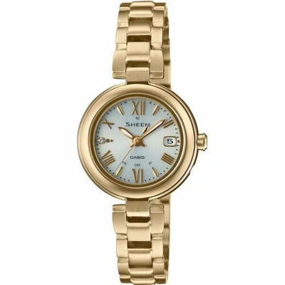 Pre-owned Casio Shw-7100tg-7ajf [sheen Radio Wave Solar 10atm Waterproof Watch Titanium]