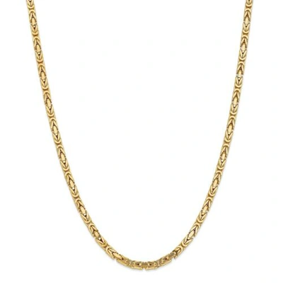 Pre-owned Accessories & Jewelry 14k Yellow Gold 3.25mm Solid Plain Byzantine Chain W/ Lobster Clasp 18" - 30"