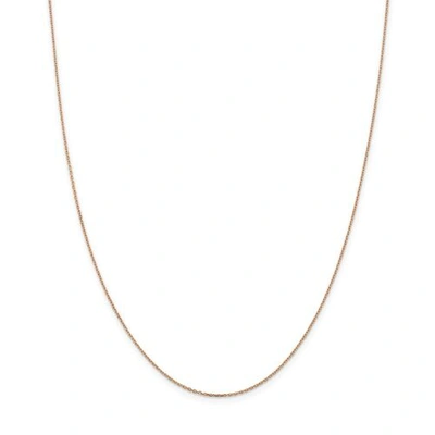 Pre-owned Accessories & Jewelry 14k Rose Gold 1mm Solid Diamond Cut Cable Link Chain W/ Lobster Clasp 16" - 30"