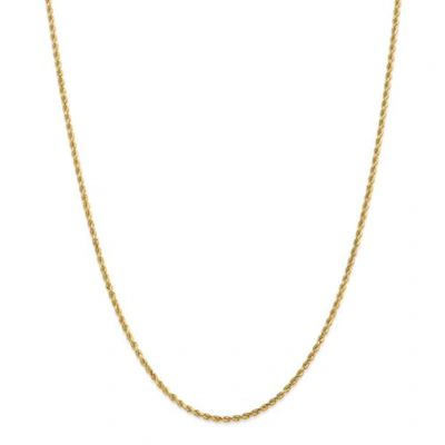 Pre-owned Accessories & Jewelry 14k Yellow Gold 2mm Solid Diamond Cut Rope Chain W/ Lobster Clasp 16" - 36"