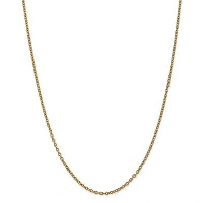 Pre-owned Accessories & Jewelry 14k Yellow Gold 2.4mm Polished Solid Cable Link Chain W/ Lobster Clasp 16" - 30"