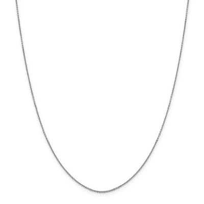 Pre-owned Accessories & Jewelry 14k White Gold 0.90mm Diamond Cut Cable Link Chain W/ Lobster Clasp 16" - 30"